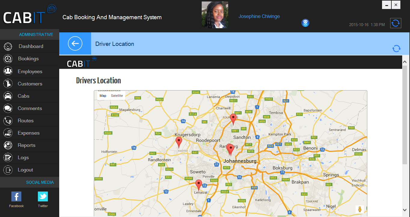 Driver Location Page